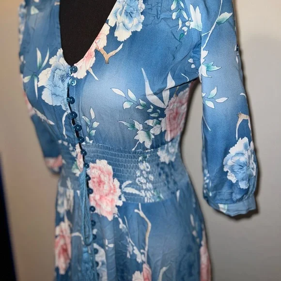 Jaase Blue Floral boho maxi Dress - Picture 7 of 10